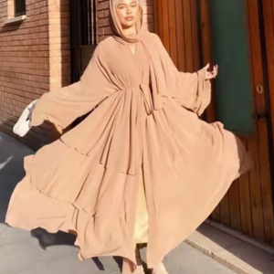 Women's Trendy Stitching Three-layer Elegant Robe Clothing